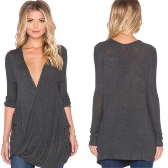 NEW Free People Knit Tunic Sz S Top We The Free Miss Rose Blue Gray Long Sleeve - Picture 14 of 14